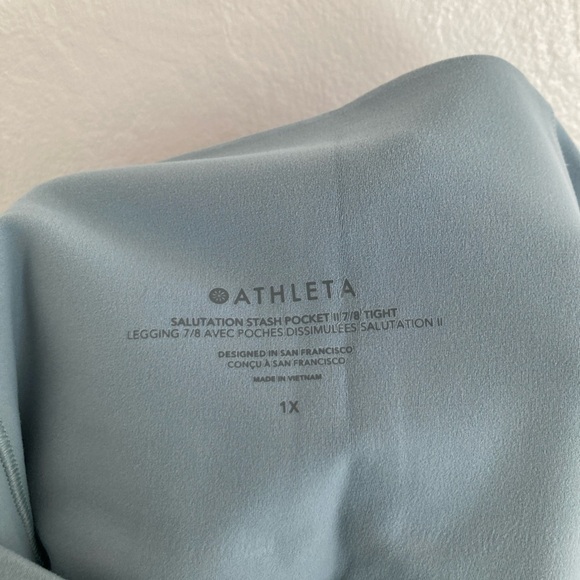 Athleta Salutation Stash Pocket II 7/8 Tight Leggings Mint Green Size 1X Travel - Picture 7 of 9